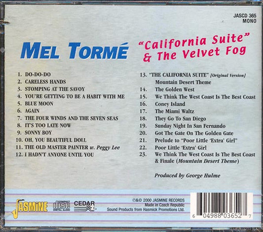 Mel Torme  CD -  California Suite & The Velvet Fog (marked/ltd stock)