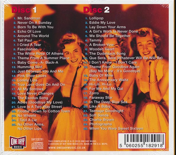The Chordettes  CD -  Greatest Hits (50 tracks) (2xCD) (deluxe 3 fold digipak)