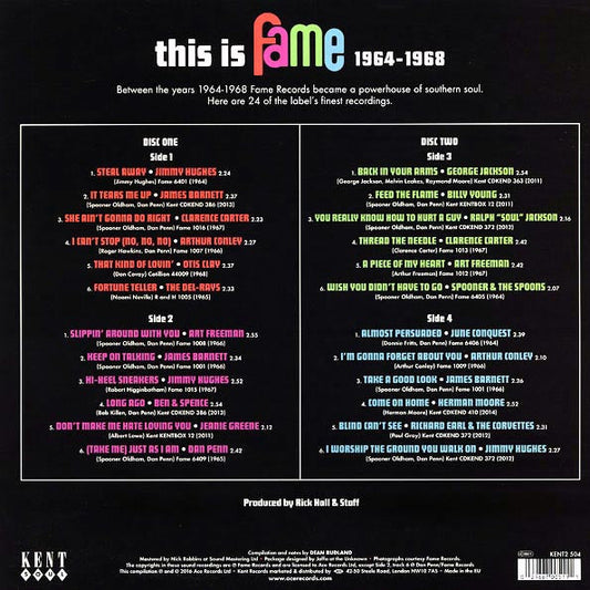 Dan Penn, Otis Clay, Jimmy Hughes, Claremce Carter, Etc.  LP -  This Is Fame 19641968 (2xLP)