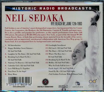 Neil Sedaka  CD -  Rye Beach NY, June 12th 1993 (remastered)