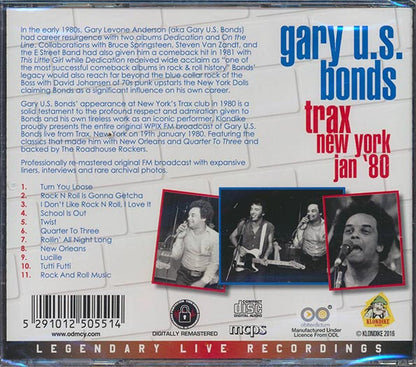 Gary US Bonds  CD -  Trax New York Jan '80 (remastered)