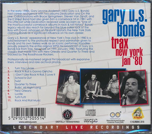 Gary US Bonds  CD -  Trax New York Jan '80 (remastered)
