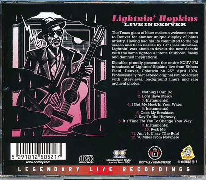 Lightnin' Hopkins  CD -  Live In Denver (remastered)