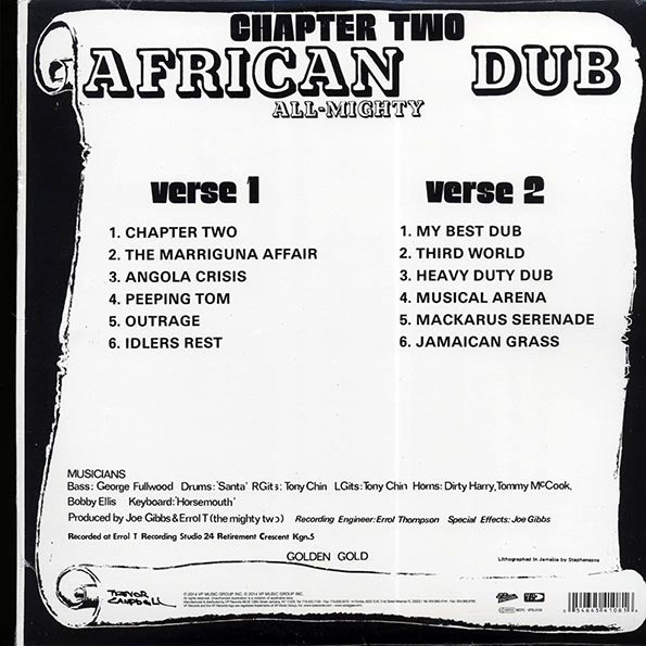 Joe Gibbs & The Professionals  LP -  African Dub All Mighty Chapter 2