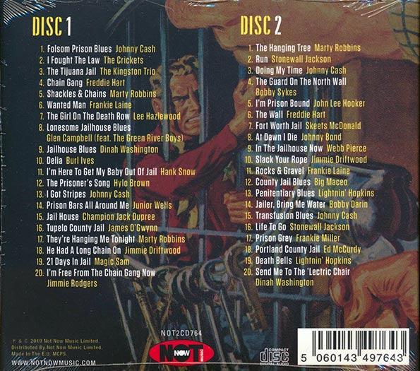 Johnny Cash, Lee Hazlewood, Marty Robbins, Etc.  CD -  Behind Bars: 40 Tales Of Prisons, Jailbreaks & Death (40 tracks) (2xCD) (deluxe 3 fold digipak)