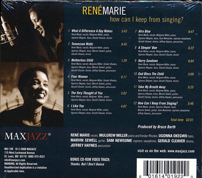 Rene Marie  CD -  How Can I Keep From Singing? (deluxe 3 fold digipak)