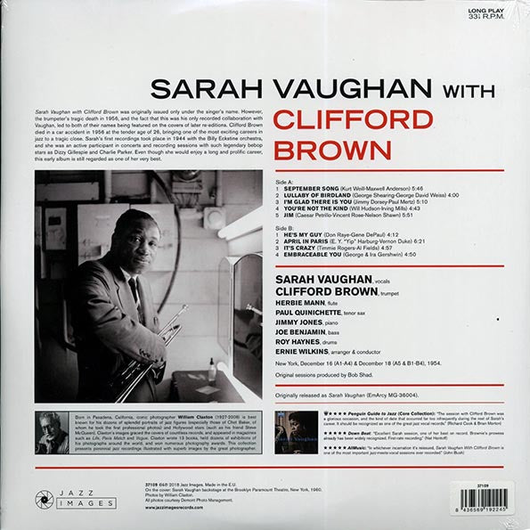 Sarah Vaughan, Clifford Brown  LP -  Sarah Vaughan With Clifford Brown (ltd. ed.) (180g)