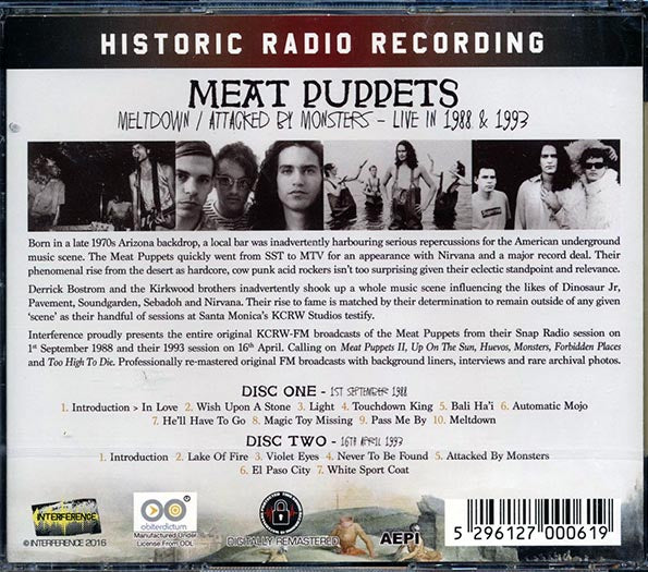 Meat Puppets  CD -  Meltdown + Attacked By Monsters: Live In 1988 And 1993 (2xCD) (remastered)