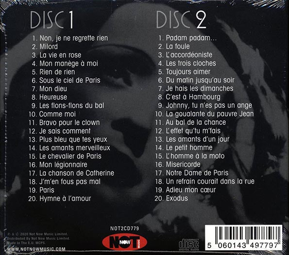 Edith Piaf  CD -  The Very Best Of Edith Piaf: 40 Original Recordings (40 tracks) (2xCD)