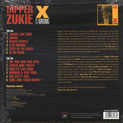 Tappa Zukie  LP -  X Is Wrong (180g)