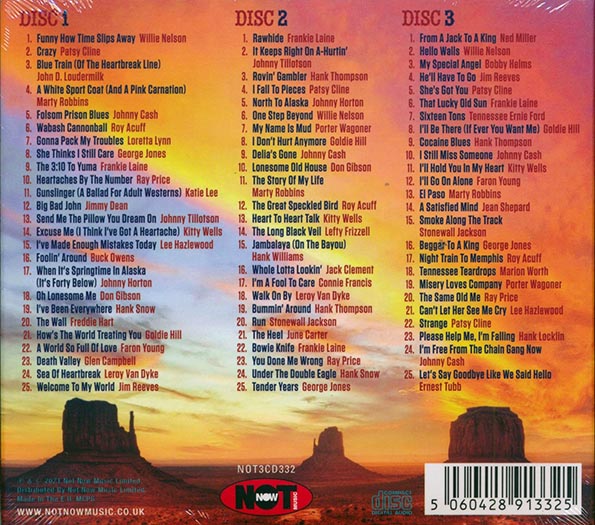 Willie Nelson, Loretta Lynn, Patsy Cline, Glen Campbell  CD -  Essential Country (75 tracks) (3xCD) (deluxe 4 fold digipak)
