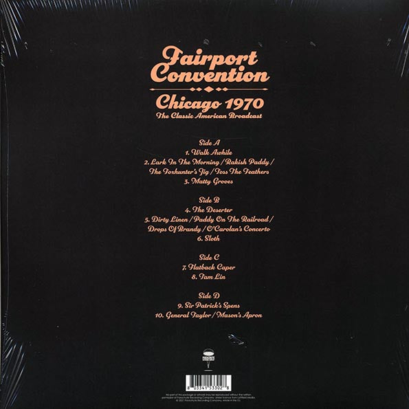 Fairport Convention  LP -  Chicago 1970: The Classic American Broadcast (2xLP)