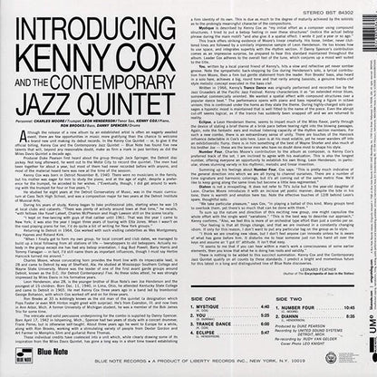Kenny Cox & The Contempory Jazz Quintet  LP -  Introducing Kenny Cox & The Contempory Jazz Quintet (180g) (audiophile)