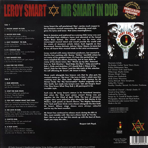 Leroy Smart  LP -  Mr. Smart In Dub (180g)