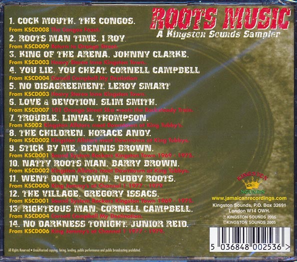 The Congos, Jr. Reid, Linval Thompson, Etc.  CD -  Roots Music: A Kingston Sounds Sampler
