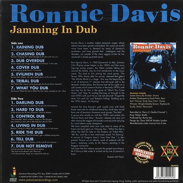 Ronnie Davis  LP -  Jamming In Dub (180g)