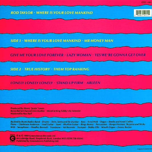 Rod Taylor  LP -  Where Is Your Love Mankind
