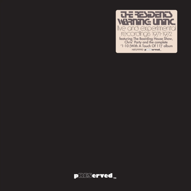 Residents LP Vinyl Record - Warning: Uninc.: Live & Experimental Recordings 19 71-19 72 (Rsd 20. 22)