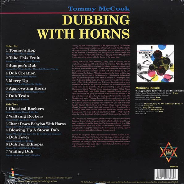 Tommy McCook  LP -  Dubbing With Horns (180g)