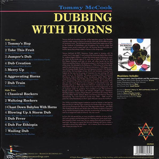 Tommy McCook  LP -  Dubbing With Horns (180g)