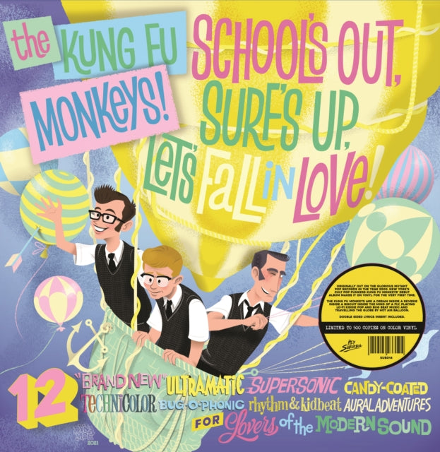 Kung Fu Monkeys LP Vinyl Record - School's Out. Surf's Up. Let's Fall In Love! (White Vinyl)