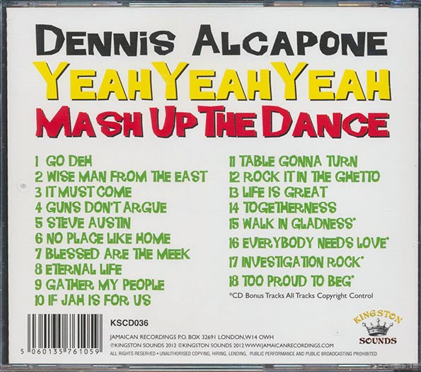 Dennis Alcapone  CD -  Yeah Yeah Yeah: Mash Up The Dance