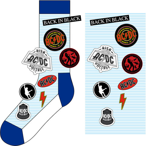 AC/DC Blue Socks - Icons