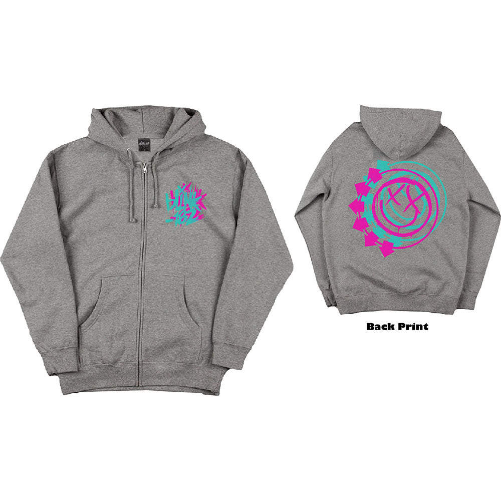 Blink 182 Hoodie - Grey Double Six Arrow Smile