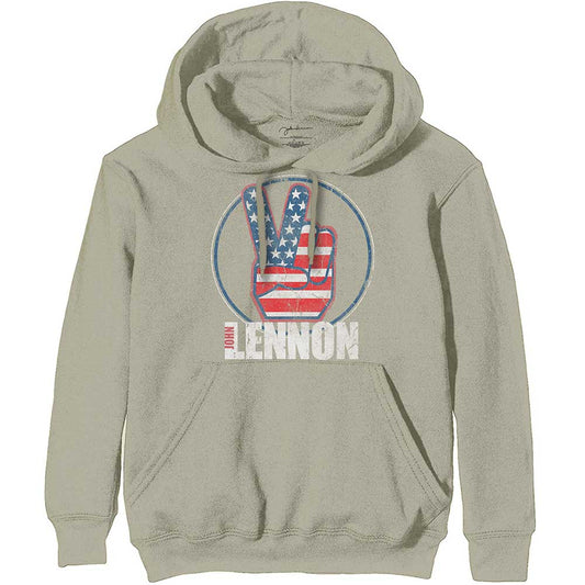 John Lennon Hoodie - Peace Fingers US Flag