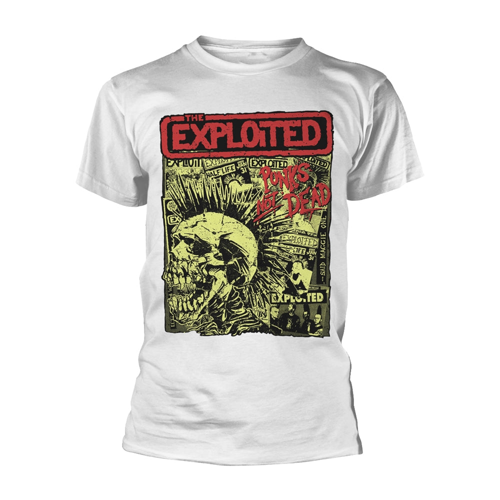  The Exploited T Shirt - Punks Not Dead (White) | Buy Now For 19.99