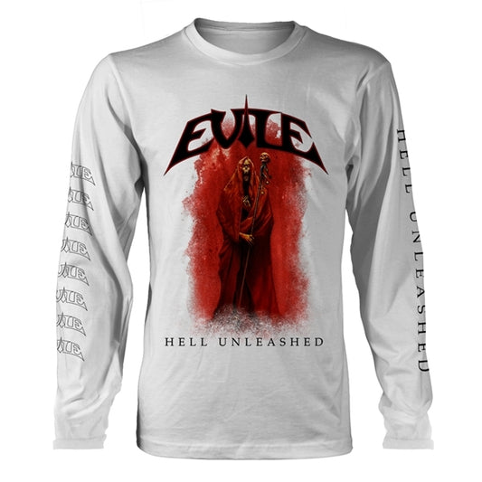 Evile Long Sleeve T Shirt - Hell Unleashed (White)