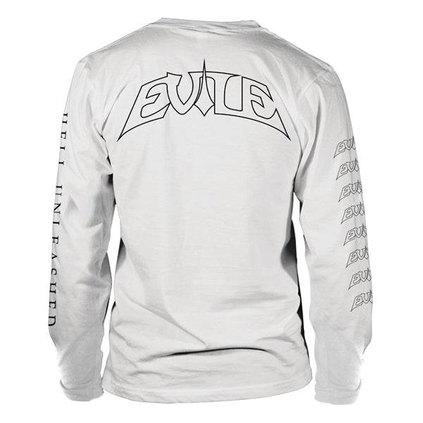Evile Long Sleeve T Shirt - Hell Unleashed (White)