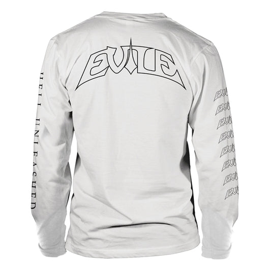 Evile Long Sleeve T Shirt - Hell Unleashed (White)