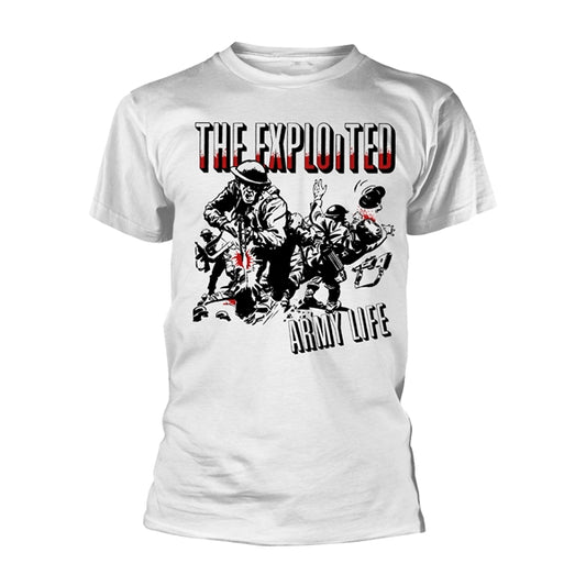  The Exploited T Shirt - Army Life (White) | Buy Now For 24.99