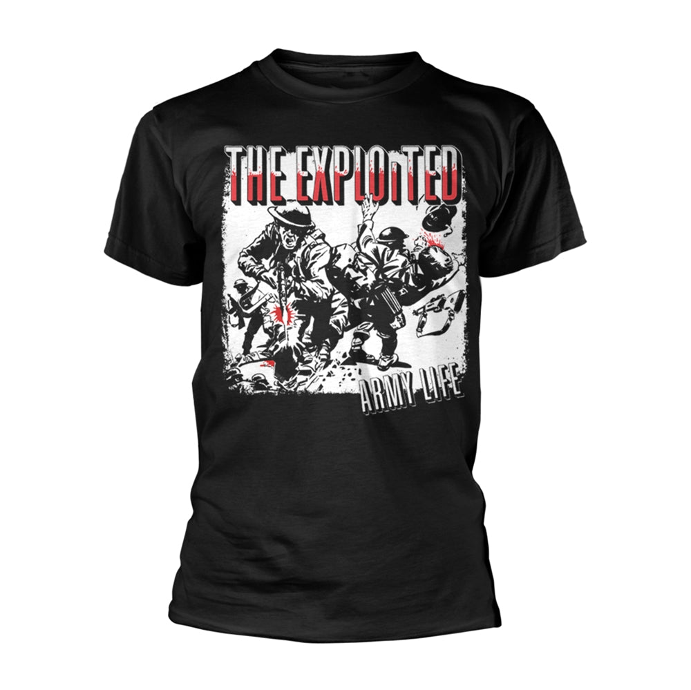  The Exploited T Shirt - Army Life (Black) | Buy Now For 24.99