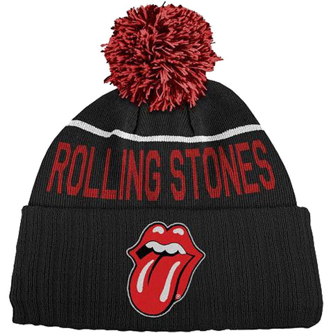 The Rolling Stones Bobble Beanie Hat - Classic Tongue