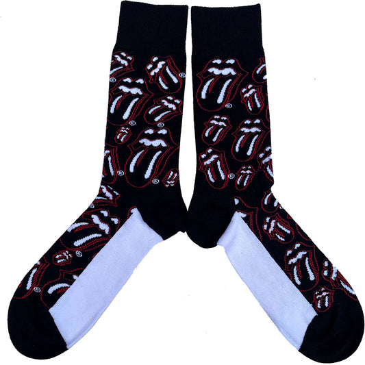 The Rolling Stones Black Socks - Outline Tongues