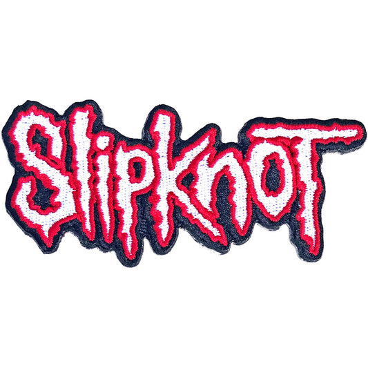 Slipknot Patch - Cut-Out Logo Red Border Woven Patch